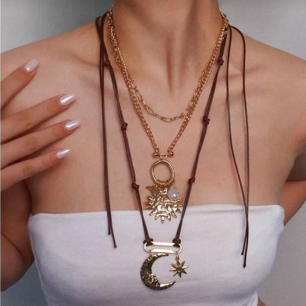 Boho Layered Necklace Set Q864